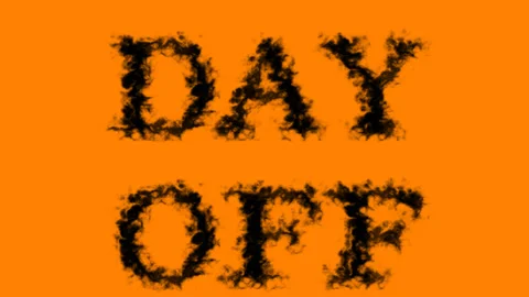 Day Off smoke text effect orange isolated background Stock-Footage 139619381