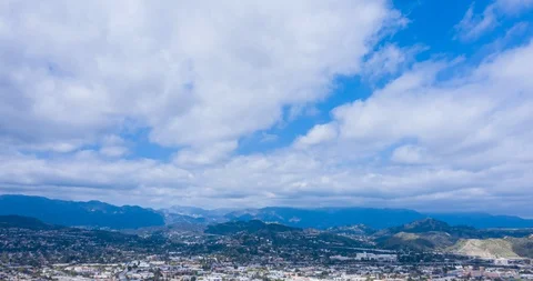 DAY Static Fast Moving Clouds Aerial Motion Timelapse Stock Footage 128850921