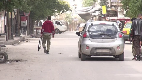 The day of the Syrian opposition control of Idlib Stock Footage 113675562