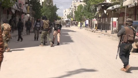 The day of the Syrian opposition control of Idlib 스톡 동영상 113675564