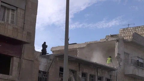 Day of the Syrian opposition control of Idlib, White Helmets 스톡 동영상 113676157