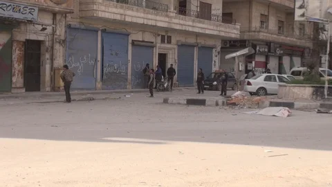 The day of the Syrian opposition control of Idlib 스톡 동영상 113676401