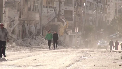 The day of the Syrian opposition control of Idlib 스톡 동영상 113676476