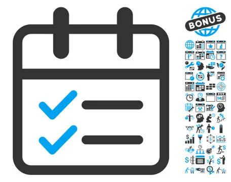 Day Tasks Flat Vector Icon With Bonus 스톡 일러스트