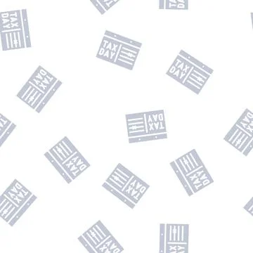 Day tax glyph vector seamless pattern Stock Illustration