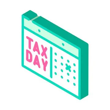 Day tax isometric icon vector illustration イラスト素材