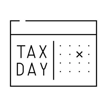 Day tax line icon vector illustration Ilustración de archivo