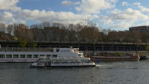 Day time eiffel tower traffic square street view panorama 4k france Stock Footage 79336209