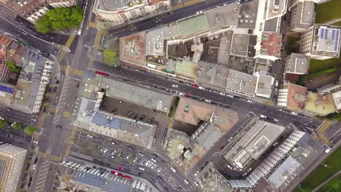 Day time geneva city rooftops traffic street aerial down view 4k switzerland 스톡 동영상 149414096