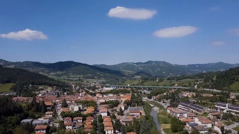 Day time, Itly city, rooftops, bridge river aerial panorama 4k Stock Footage 105778925