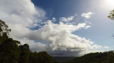 Day Time Lapse Over the Valley with Clouds and Rain  Stock Footage 66459009