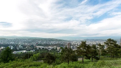 Day time-lapse with a picturesque view on Tbilisi, Georgia Видео 76264102