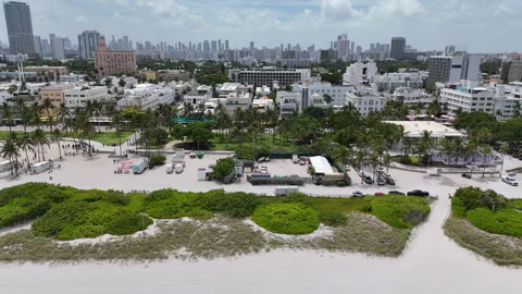 Day time skyline over Miami Stock Footage 314074271