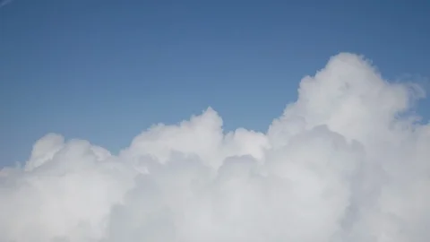 Day time sunny clouds airplane window view aerial panorama 4k china Stock Footage 114053407