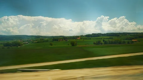 Day time train side window pov panorama 4k switzerland 스톡 동영상 92143454