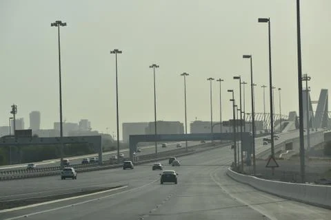 A day time view of Sheik Zayed bridge.Abu Dhabi,UAE.01.08.2020. Stock Photos