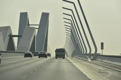 A day time view of Sheik Zayed bridge.Abu Dhabi,UAE.01.08.2020. Stock Photos