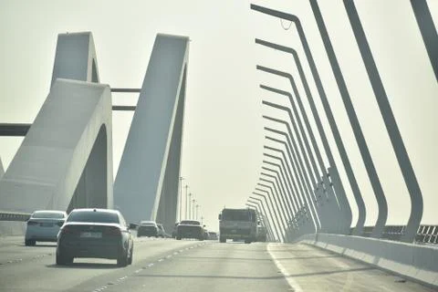 A day time view of Sheik Zayed bridge.Abu Dhabi,UAE.01.08.2020. Stock Photos