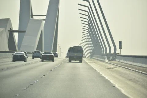 A day time view of Sheik Zayed bridge.Abu Dhabi,UAE.01.08.2020. Stock Photos