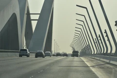 A day time view of Sheik Zayed bridge.Abu Dhabi,UAE.01.08.2020. Stock Photos