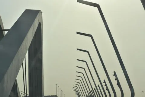 A day time view of Sheik Zayed bridge.Abu Dhabi,UAE.01.08.2020. Stock Photos