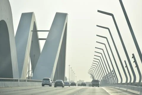 A day time view of Sheik Zayed bridge.Abu Dhabi,UAE.01.08.2020. Stock Photos