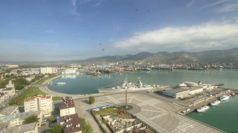 Day timelapse in harbor, shipyard Vídeos de archivo 52382561