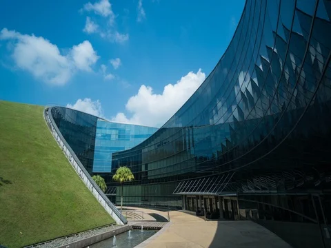 Day Timelapse of NTU School of the Art, Design and Media in Singapore ADM 4K Stock Footage 80675049