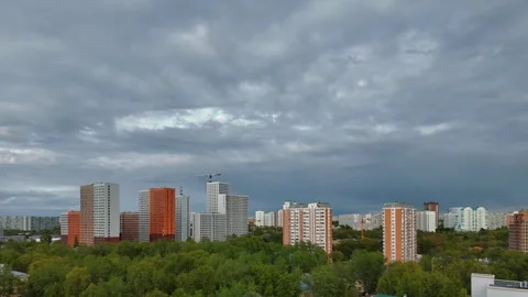 Day timelapse of a summer city, cloudy sky, panorama of Moscow Stock Footage 279327796