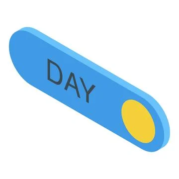 Day toggle button showing daily mode setting representing twenty four hours イラスト素材