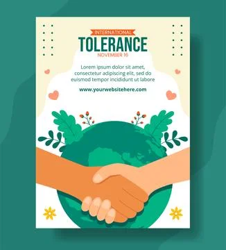 Day for Tolerance Vertical Poster Flat Cartoon Hand Drawn Templates Backgro.. Stock Illustration