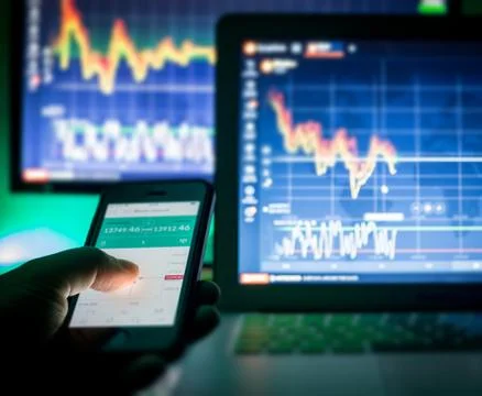 Day trader devices Stock Photos