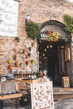 Day trip to Sant'Arcangelo di Romagna, Italy Stock Photos