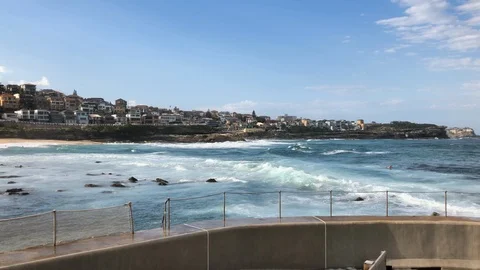 Day view of Bronte Beach, Sydney. Stock Footage 89740594