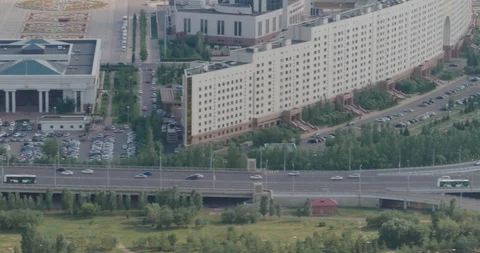 Day view of passing cars on the interchange. Astana, Kazakhstan Stock Footage 101894235