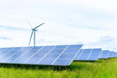 Day view solar panel system installed on UK field Photos