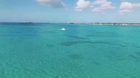 Day View Of Yacht, Cable Beach. NASSAU, NEW PROVIDENCE, BAHAMAS. MAY 29TH 2025 Stock Footage 320806214