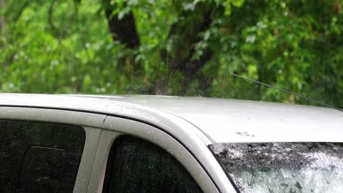 The day was heavy rain, the weather was overcast Stock Footage 155356232