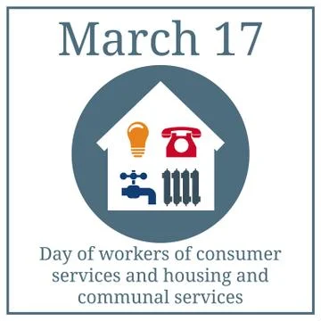 Day of workers of consumer services and housing and communal services. Vector. Stock Illustration