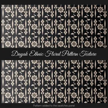 Dayak Ethnic Floral Pattern Texture イラスト素材