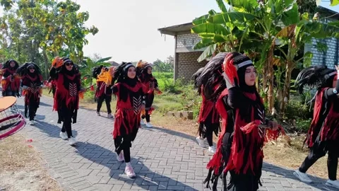 Dayak tribe theme parade Stock Footage 283417750
