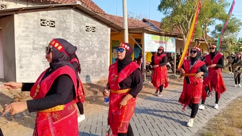 Dayak tribe theme parade Stock Footage 283419774