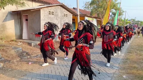 Dayak tribe theme parade Stock Footage 283422792