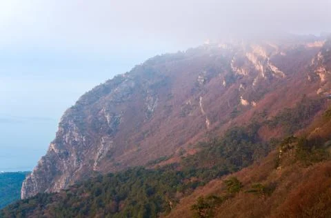 Daybreak mountain landscape Stock Photos