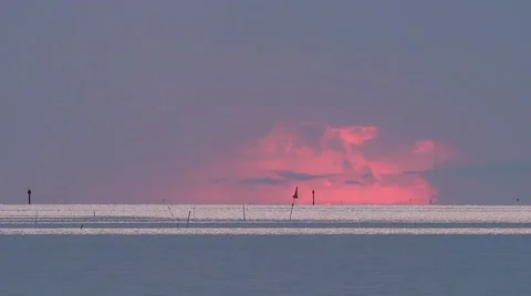 Daybreak over the Atlantic Ocean Stock Footage 41071482