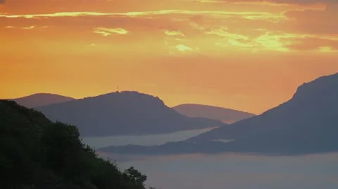 Daybreak over the mountains Stock Footage 21638885