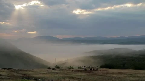 Daybreak over the mountains Stock Footage 21639005