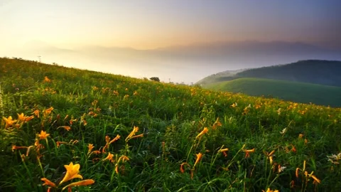 The Daybreak over the Nikko Kiso and the Mountain Ranges of Tateshina and Stock Footage 330987231