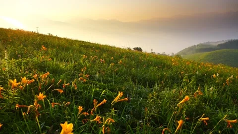 The Daybreak over the Nikko Kiso and the Mountain Ranges of Tateshina and Stock Footage 330987234
