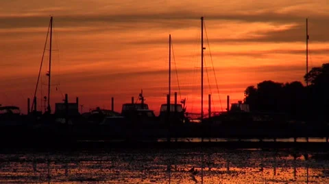 Daybreak at Salem Harbor, Massachusetts Stock Footage 34204376